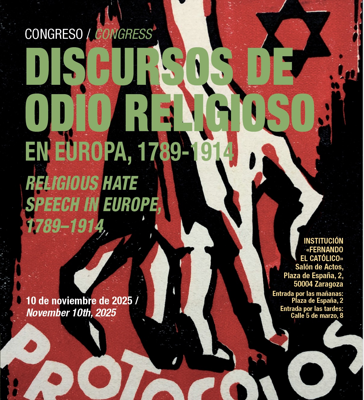 (DES)RACIALHIST participa en el Congreso “Discursos de odio religioso en Europa, 1789-1914” a través de la participación de Leandro Álvarez Rey, María Carmen Fernández Albéndiz y Pablo Bornstein. 10/11/2025